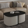 Hanah Home Juego de mesas de café Twin - Negro